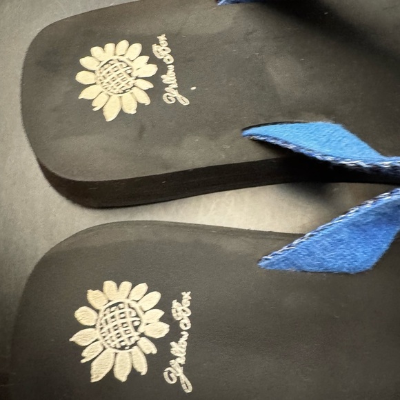 Yellow Box Flip Flops Fayne Women's Blue & Silver Metallic Comfort Sandals SZ 7 - Picture 8 of 16